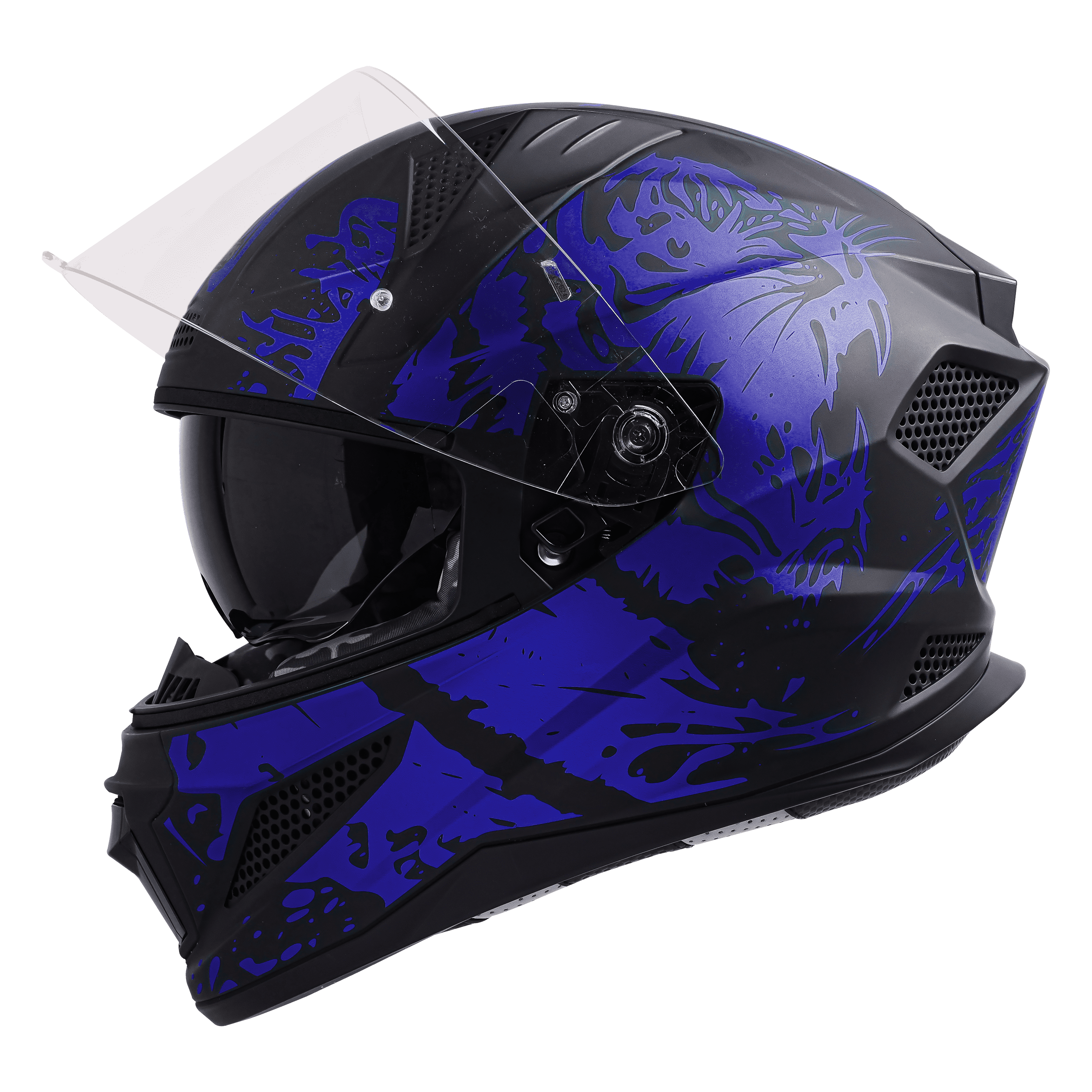 SBH-25 ISS TIGER GLOSSY BLACK WITH CHROME BLUE